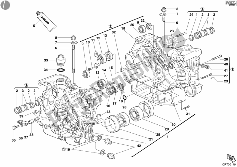 Todas as partes de Bloco Do Motor do Ducati Supersport 800 S 2003